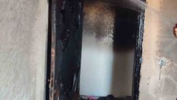 Evde çıkan yangında eşyalar kullanılamaz hale geldi