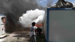 Elbistan’da konteyner kent yangını