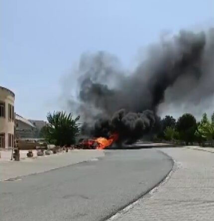 Kahramanmaraş’ta otomobil yangını