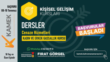 Kahramanmaraş’ta Gassallık Eğitimi: KAMEK Başvuruları Açıldı