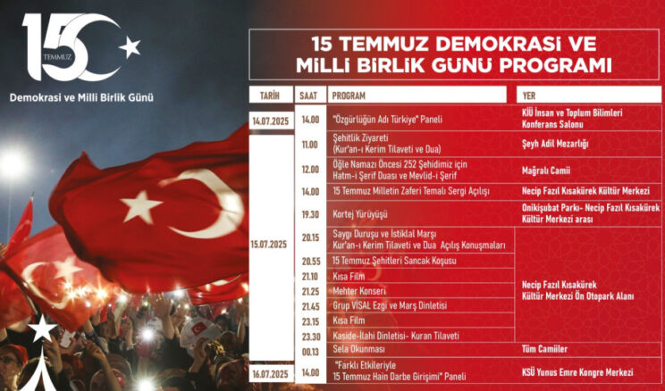 Kahramanmaraş’ta 15 Temmuz Anma Programı Açıklandı