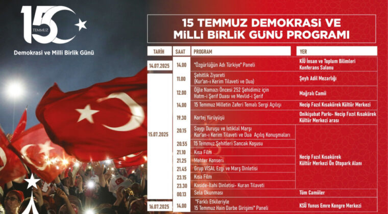 Kahramanmaraş’ta 15 Temmuz Anma Programı Açıklandı
