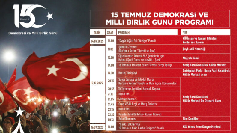 Kahramanmaraş’ta 15 Temmuz Anma Programı Açıklandı