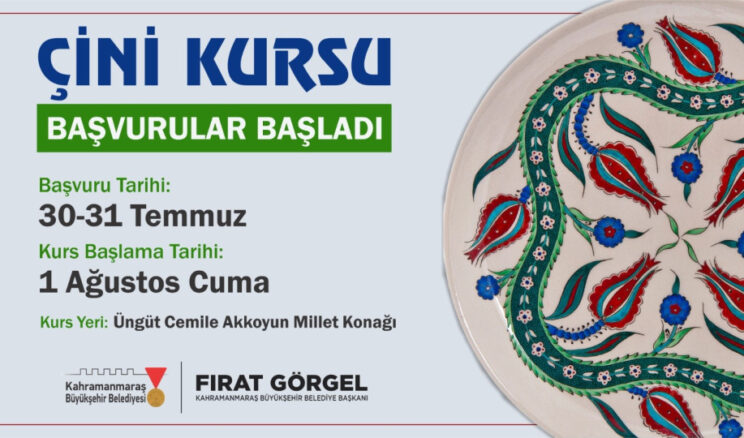 Kahramanmaraş Büyükşehir’den Ücretsiz Çini Kursu