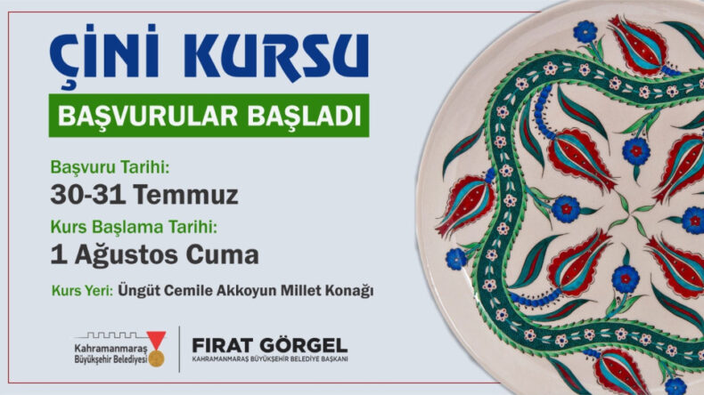 Kahramanmaraş Büyükşehir’den Ücretsiz Çini Kursu