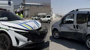 Kahramanmaraş’ta Polis Aracı ile Ticari Araç Çarpıştı: 3 Yaralı