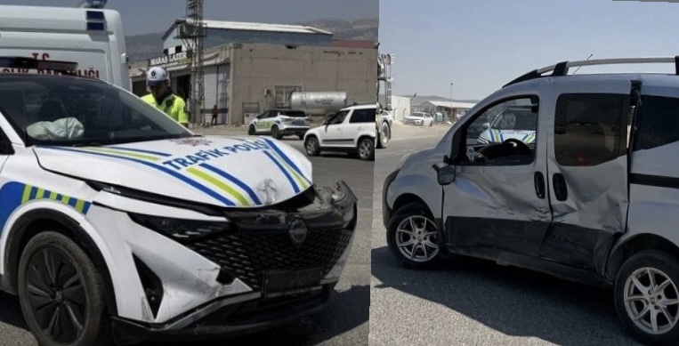Kahramanmaraş’ta Polis Aracı ile Ticari Araç Çarpıştı: 3 Yaralı
