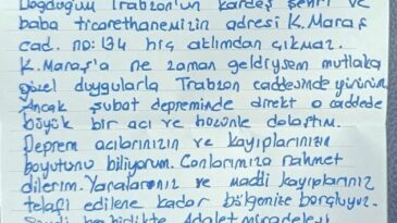 Ekrem İmamoğlu’ndan Kahramanmaraş’a Cezaevinden Mektup Var