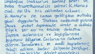 Ekrem İmamoğlu’ndan Kahramanmaraş’a Cezaevinden Mektup Var