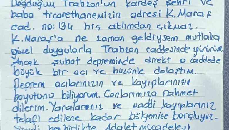 Ekrem İmamoğlu’ndan Kahramanmaraş’a Cezaevinden Mektup Var