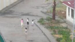 Yağmurun yağmasına en çok çocuklar sevindi