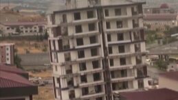 Hasarlı bina yıkıldı