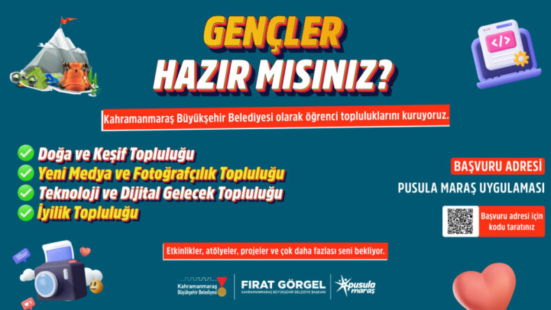 Pusula Maraş, Gençlere 4 Yeni Toplulukla Yol Gösteriyor