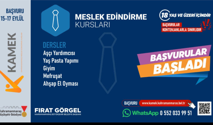 KAMEK’te Yeni Dönem Kurs Kayıtları Başladı
