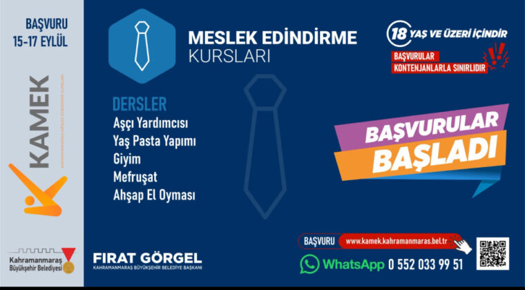 KAMEK’te Yeni Dönem Kurs Kayıtları Başladı
