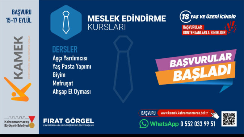 KAMEK’te Yeni Dönem Kurs Kayıtları Başladı