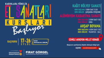 Kadınlar, El Sanatları ve Meslek Kurslarıyla Kendini Keşfedecek