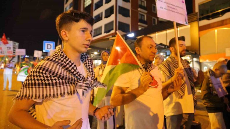 Kahramanmaraş’ta vatandaşlardan Filistin’e destek gösterisi
