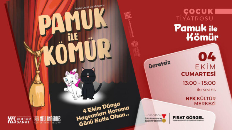 Pamuk ile Kömür Tiyatro Oyunu 4 Ekim’de Miniklerle Buluşuyor