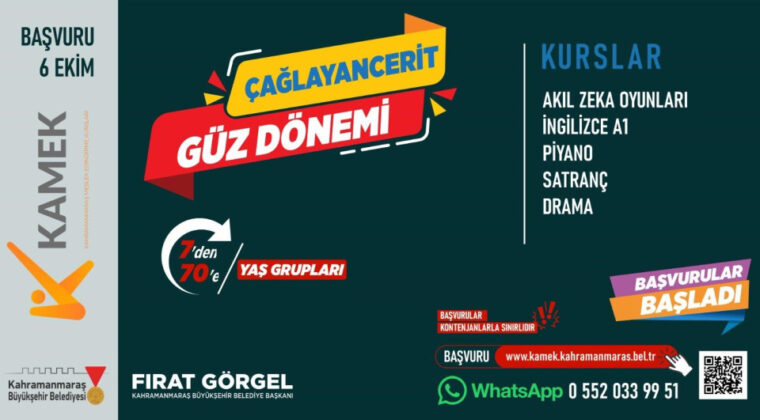 KAMEK Atölyeleri Çağlayancerit’te Kapılarını Kursiyerlere Açıyor