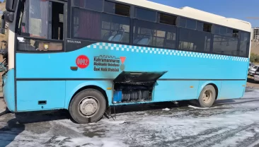 Kahramanmaraş’ta Halk Otobüsünde Yangın Paniği
