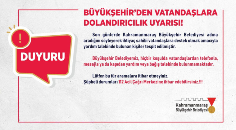 Dikkat! Sahte Yardım Aramaları Kahramanmaraş’ta Başladı