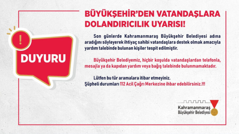 Dikkat! Sahte Yardım Aramaları Kahramanmaraş’ta Başladı