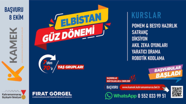 Büyükşehir’in Meslek Edindirme Kursları Elbistan’da Başlıyor