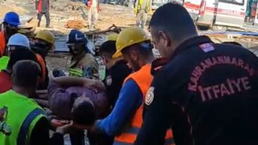 Kahramanmaraş’ta inşaatta iskele çöktü: 1 yaralı