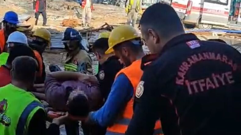 Kahramanmaraş’ta inşaatta iskele çöktü: 1 yaralı