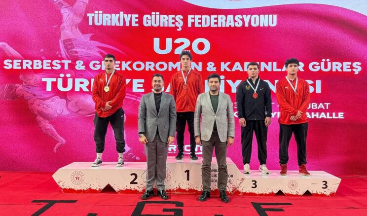 Kahramanmaraş’lı Sporcular U20 Serbest Güreş Türkiye Şampiyonası’na damga vurdu.