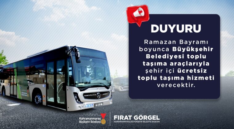 Büyükşehir’den Bayramda Ücretsiz Ulaşım